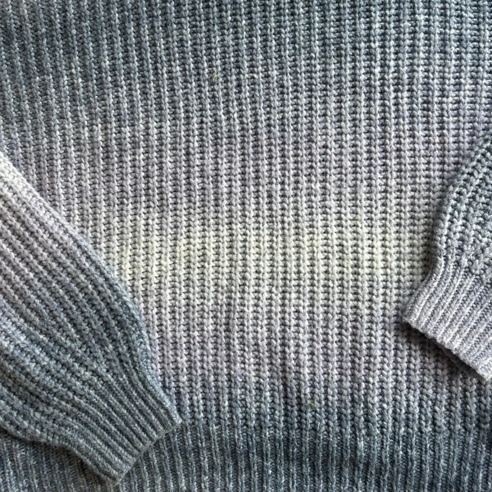A New Day Ombre Chunky Ribbed‎ Knit Crewneck Sweater Grey Lavender XL